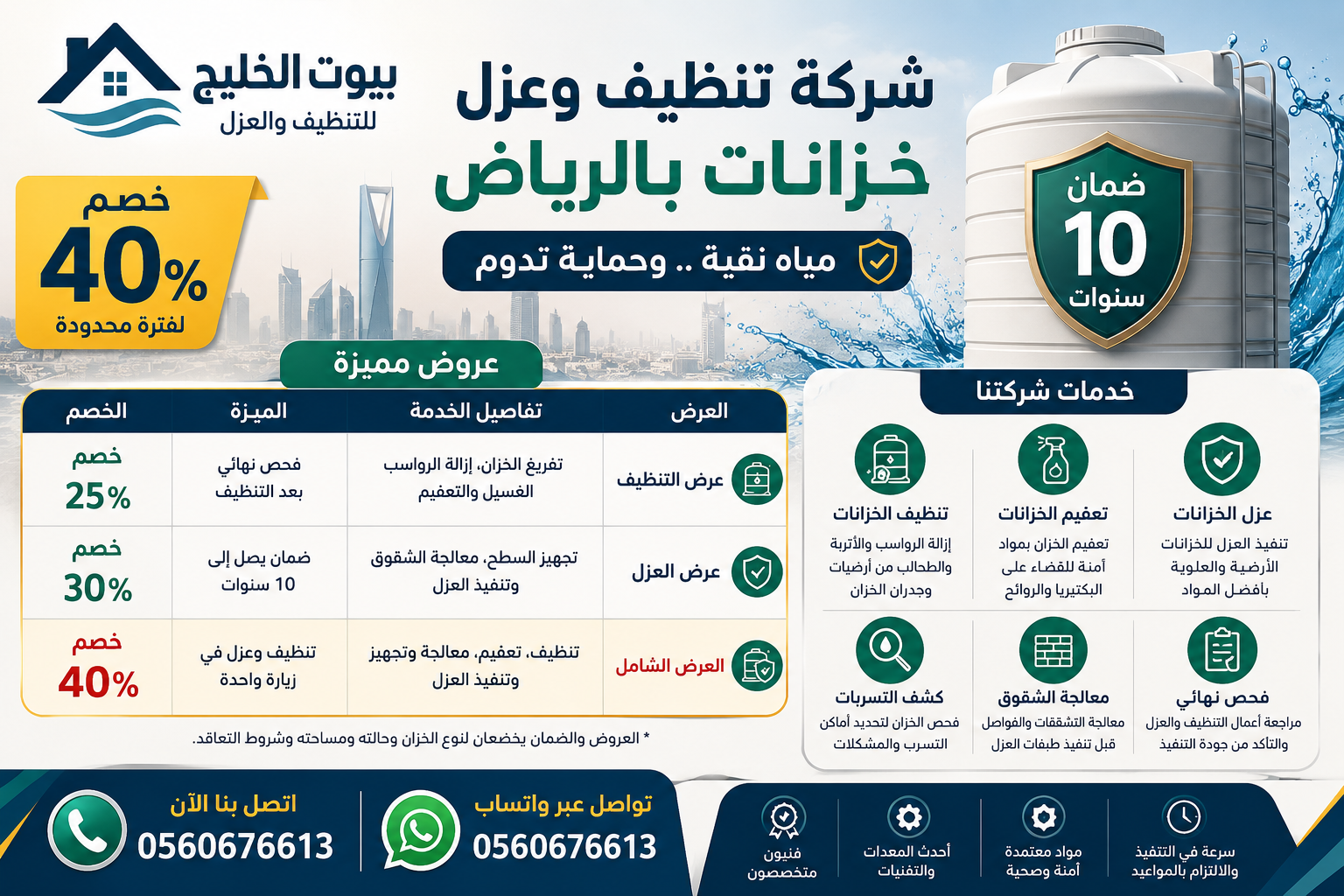 شركة تنظيف وعزل خزانات بالرياض